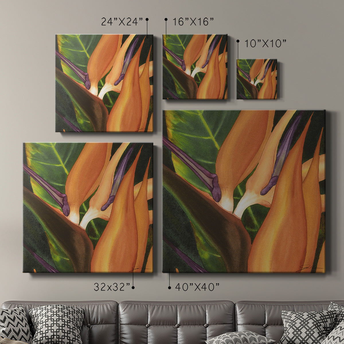 Bird of Paradise Tile I-Premium Gallery Wrapped Canvas - Ready to Hang