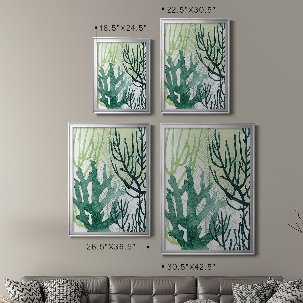 Textured Coral I - Modern Framed Canvas Print