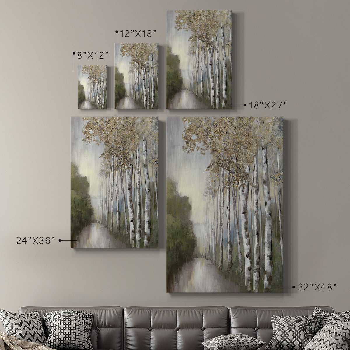 Woodland Walk Neutral - Canvas Art Print