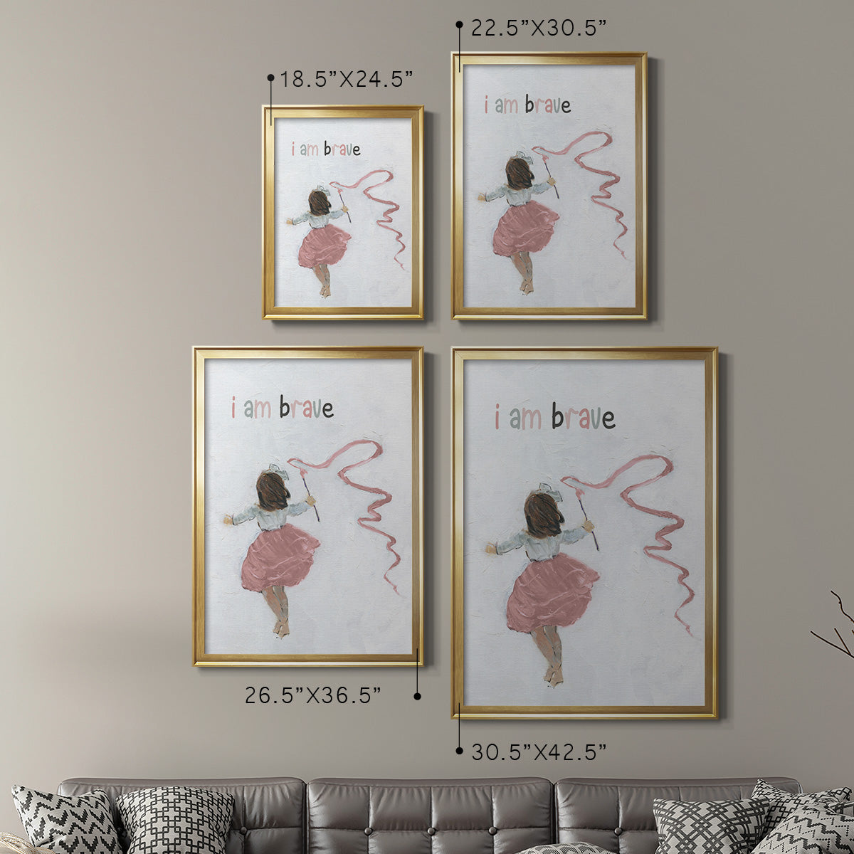 Girl Catching Wind - Modern Framed Canvas Print