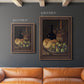 Realist still life with figs and bread by Luis Meléndez in an ornate bronzed mahogany wood frame shown in multiple vertical size options.