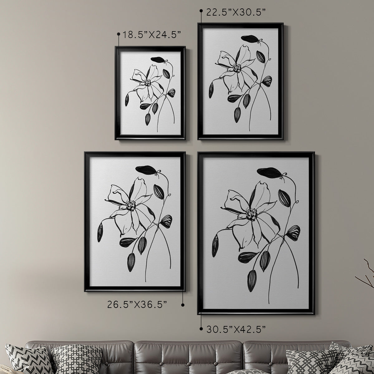 Wild Clematis II - Modern Framed Canvas Print