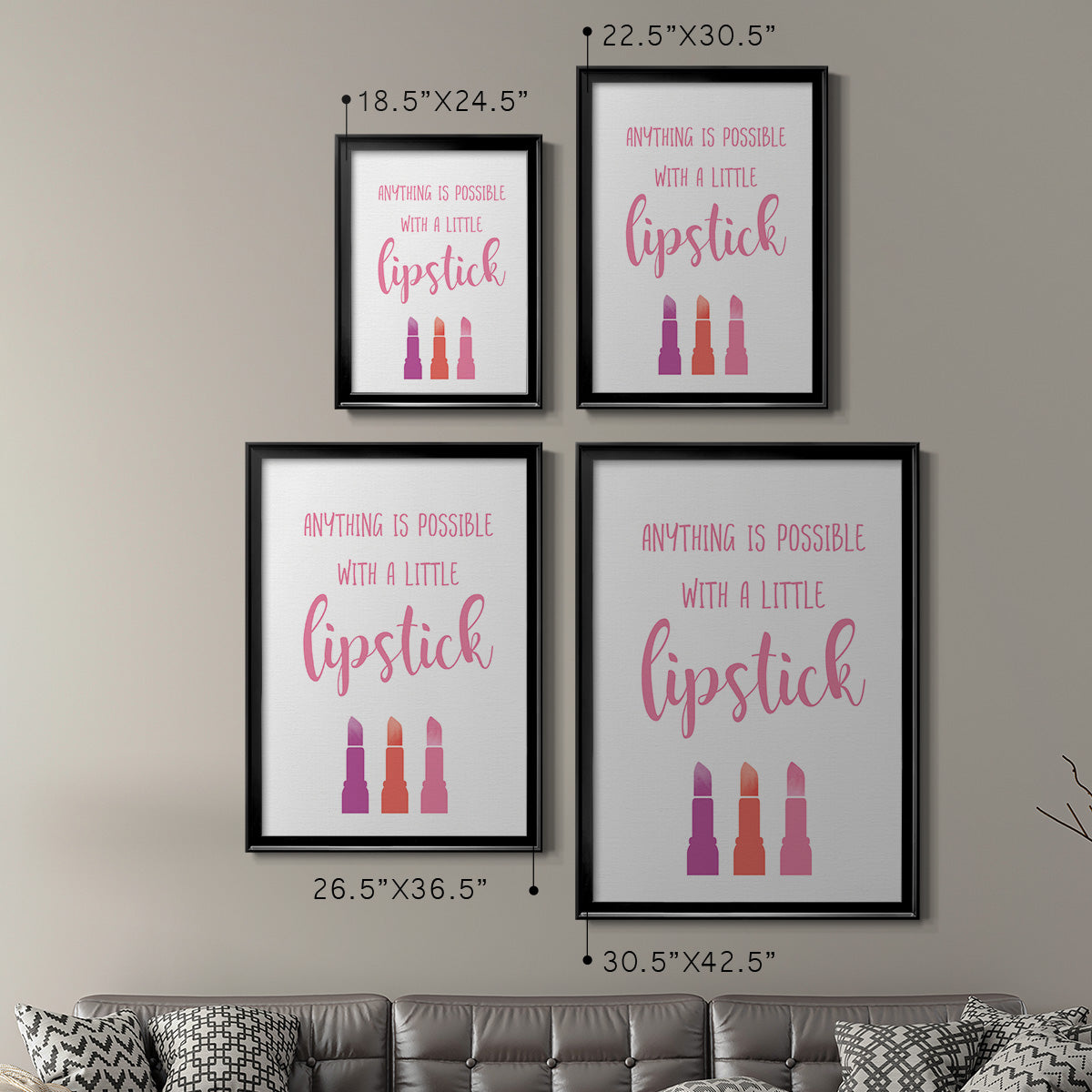 Little Lipstick - Modern Framed Canvas Print