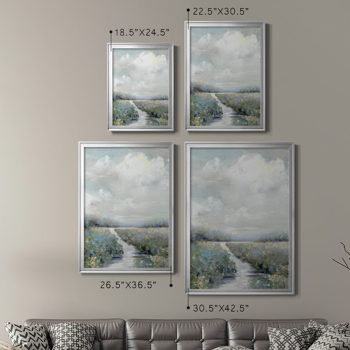 Peninsula Path - Modern Framed Canvas Print