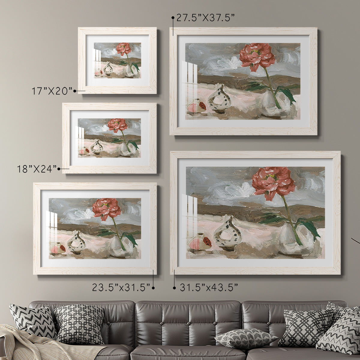 Vase of Pink Flowers IV - Barnwood Framed Art Print