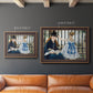 Impressionist urban scene near a railway by Édouard Manet in an ornate bronzed mahogany wood frame shown in multiple size options.