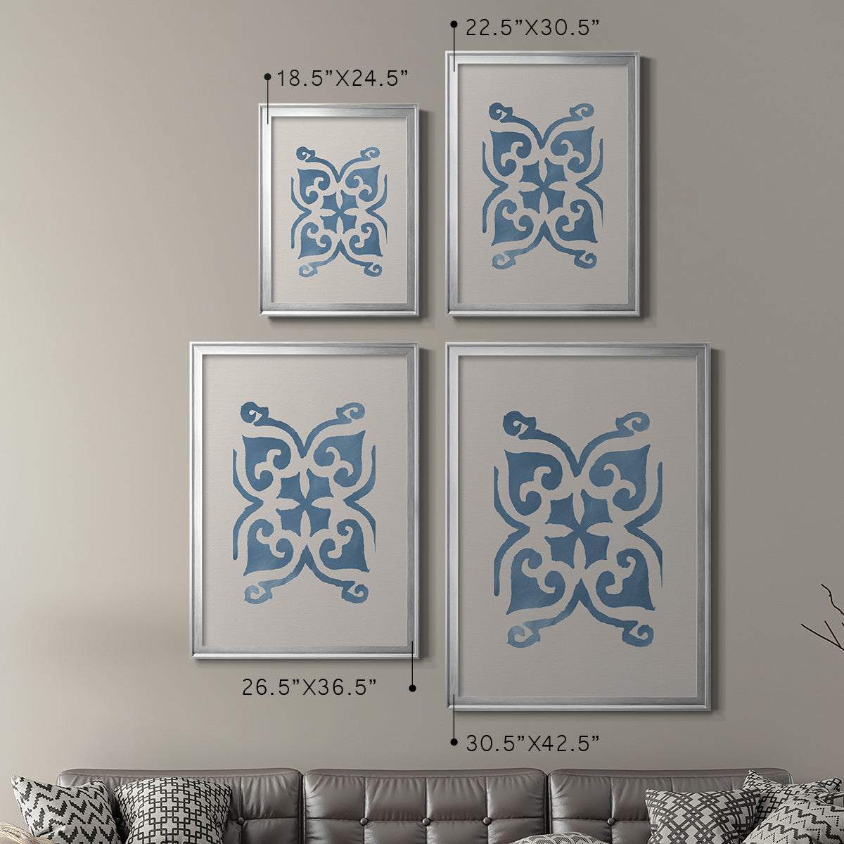 Monochrome Terra Mesa Tile II - Modern Framed Canvas Print