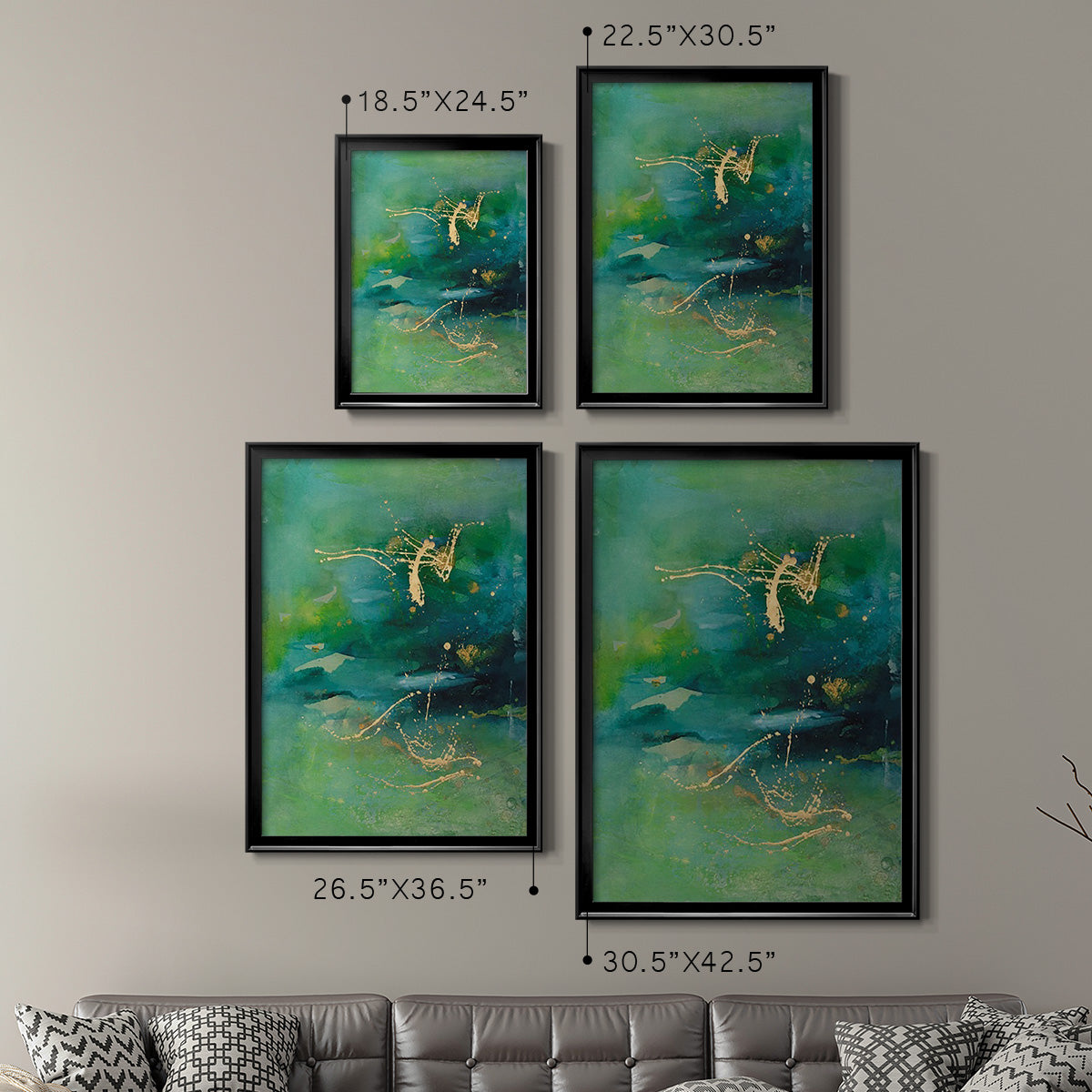 Peaceful Diptych II - Modern Framed Canvas Print
