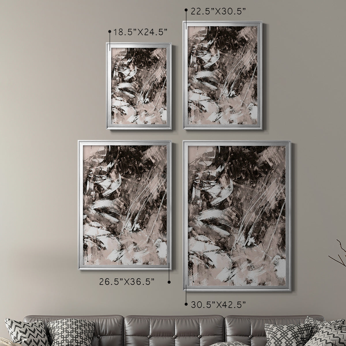 Blush Blackboard II - Modern Framed Canvas Print