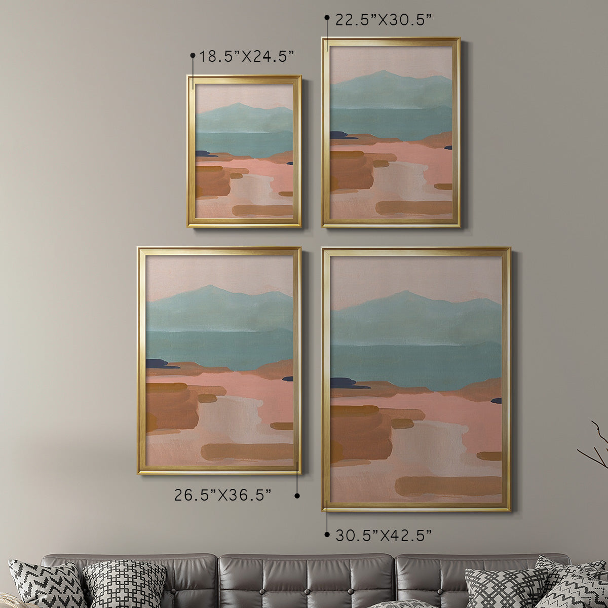 Desert Sunrise I - Modern Framed Canvas Print