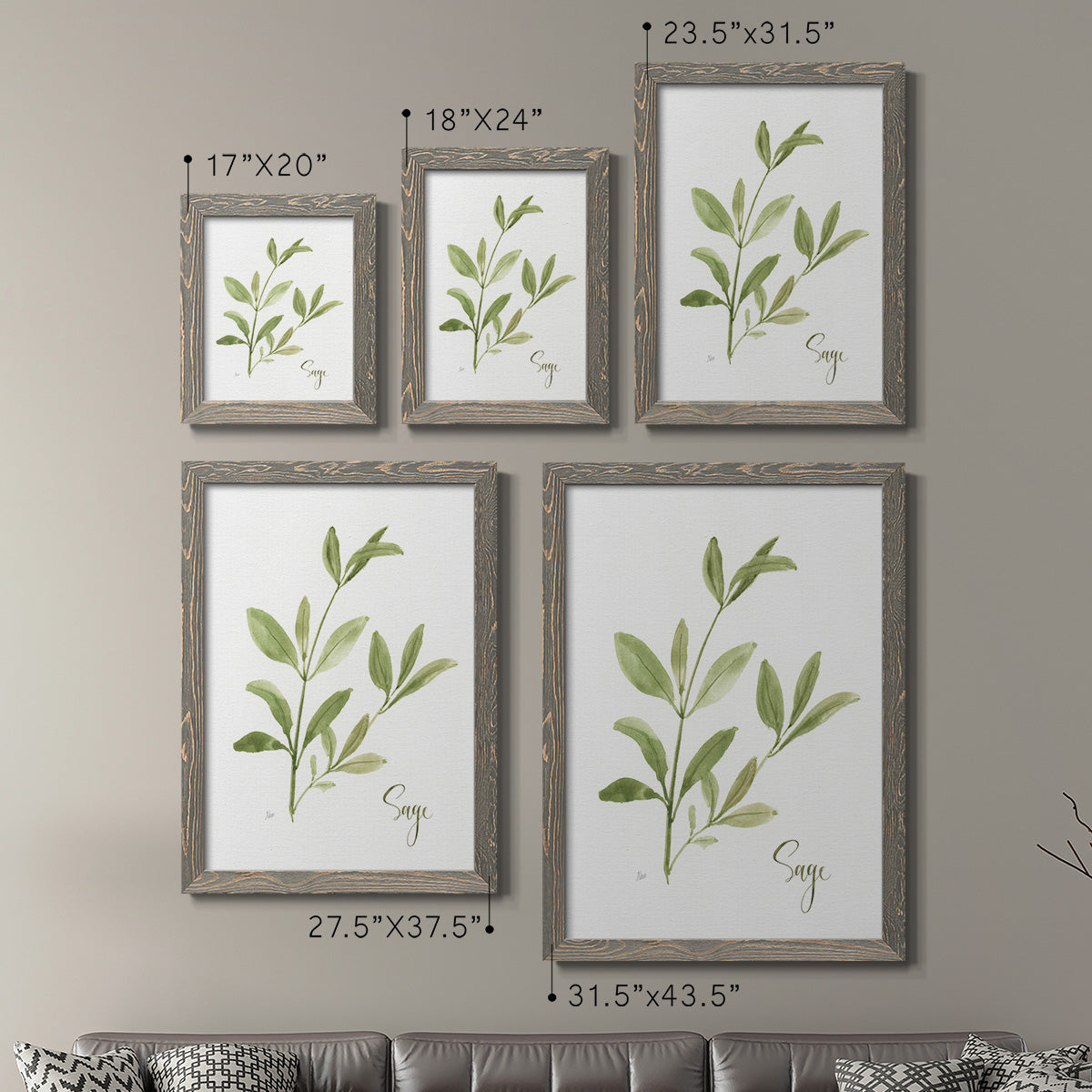 Herb Sage - Premium Framed Canvas 2 Piece Set - Ready to Hang