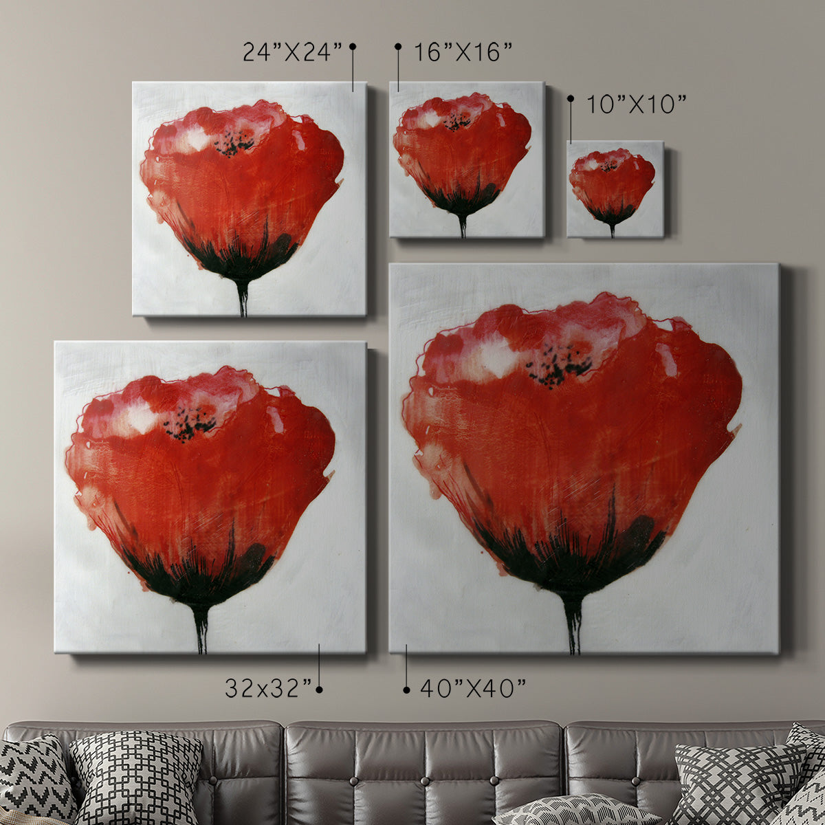 Red Drops IX - Canvas Art Print