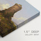 Canvas art print of a coastal landscape with ruined tower overlooking sea, highlighting texture and gallery-wrapped edges