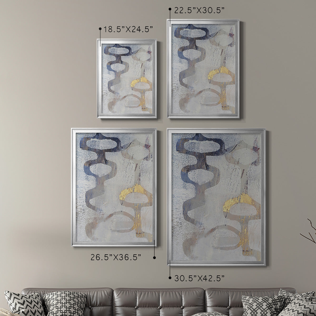 Linx I - Modern Framed Canvas Print