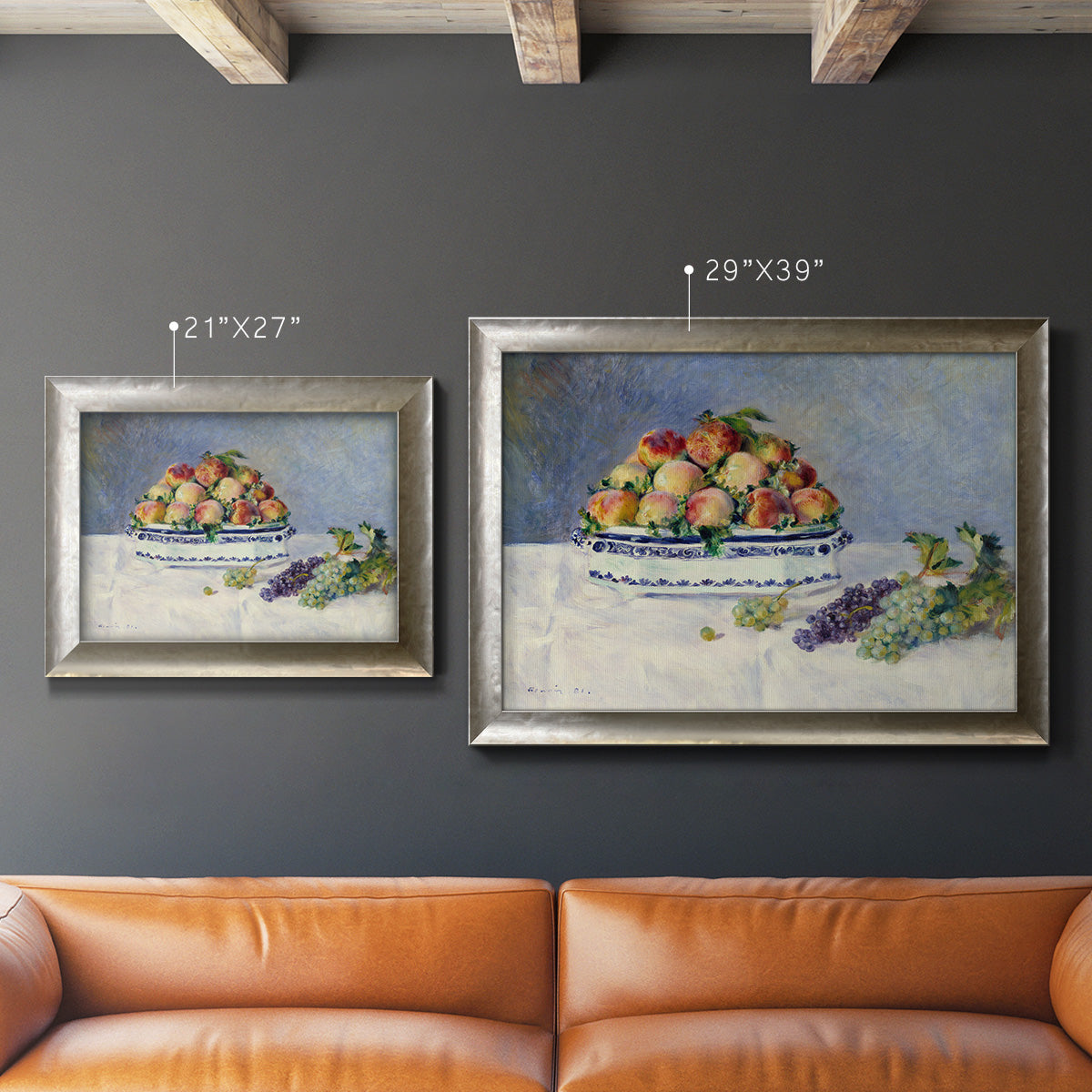 Still Life with Peaches and Grapes Premium Framed Canvas- Ready to Hang