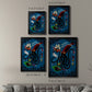 Spooky Cephalopod Chandeliers II - Modern Framed Canvas Print