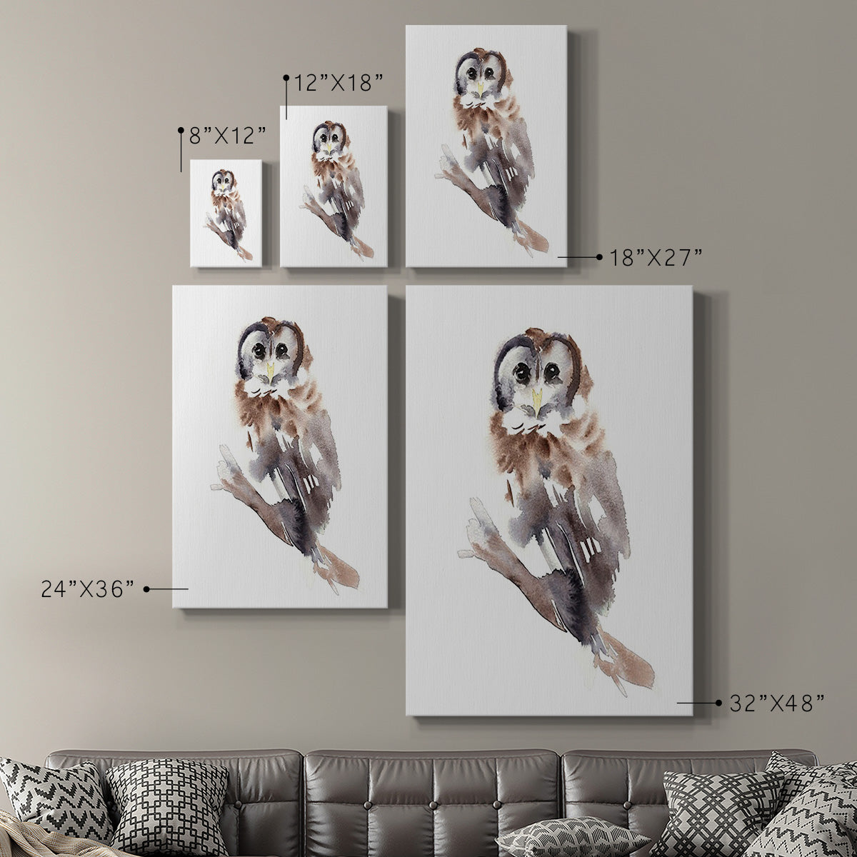 Barred Owl Impressions II Premium Gallery Wrapped Canvas - Ready to Hang