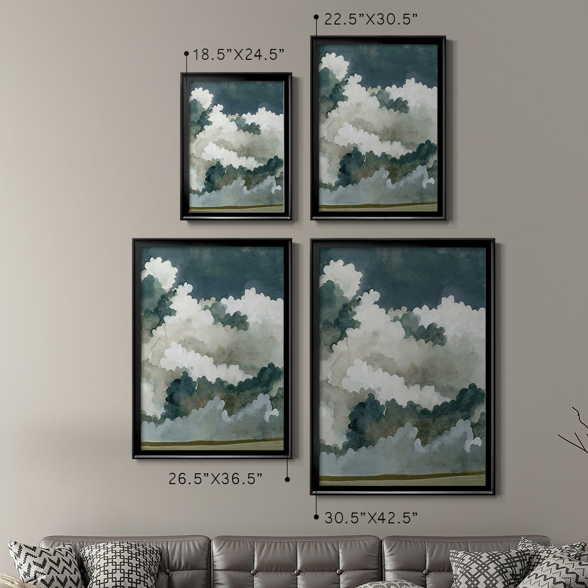 Vast Neutral Sky - Modern Framed Canvas Print