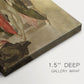 Close-up of a gallery-wrapped canvas corner showing a refined composition with depth and movement, highlighting texture and print detail.