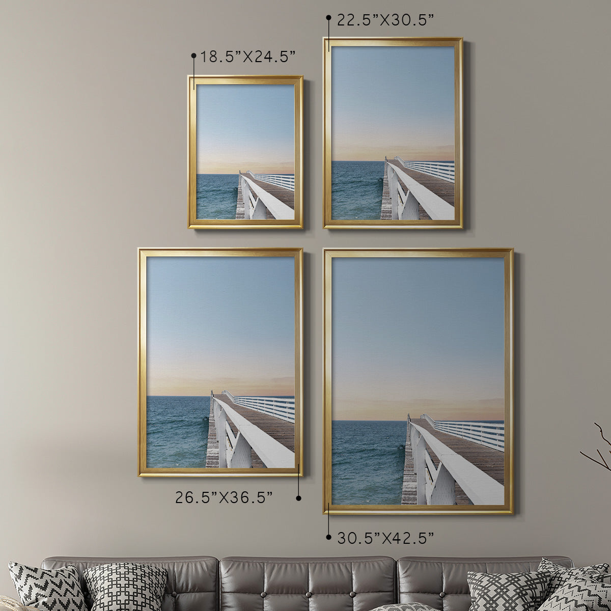 Day at the Pier - Modern Framed Canvas Print