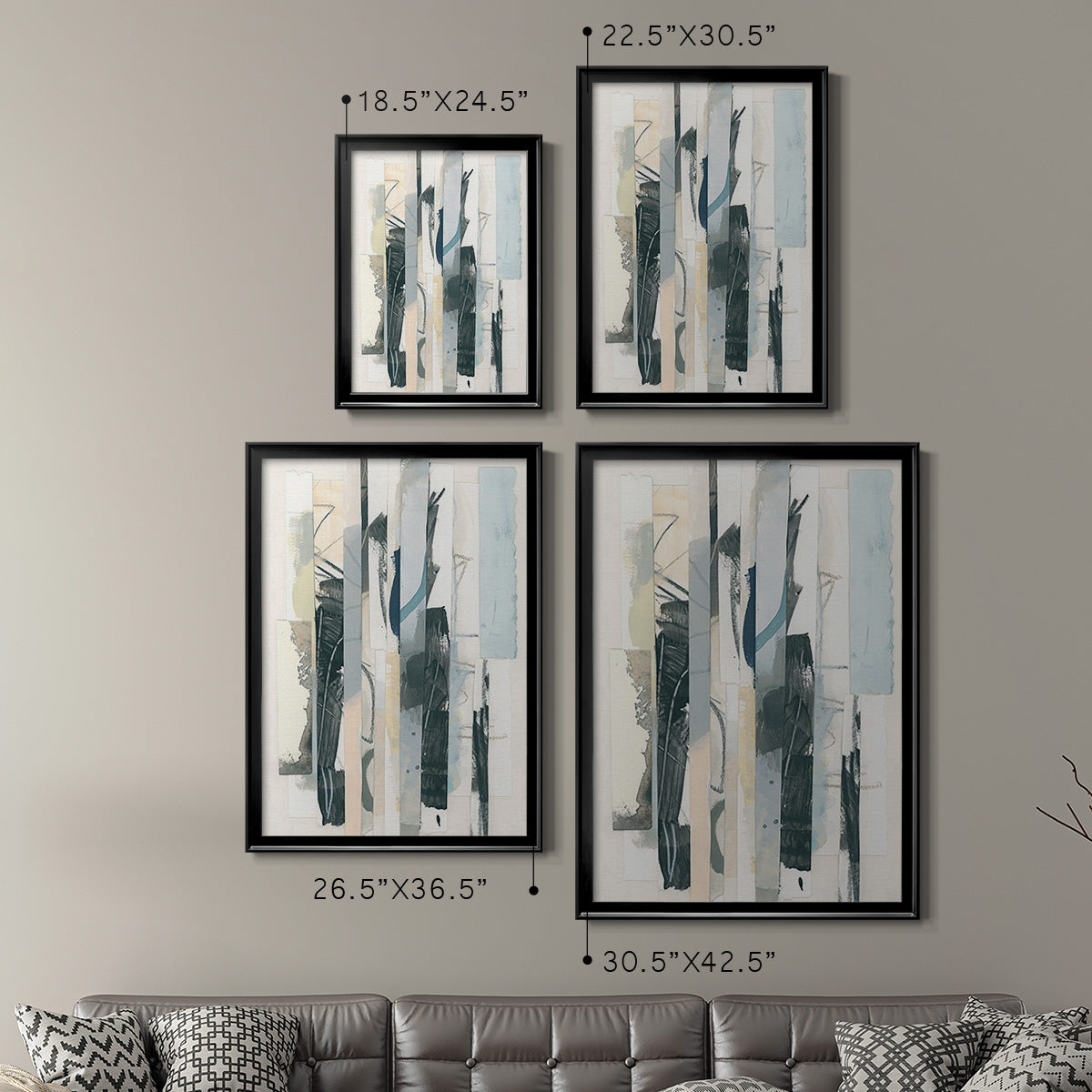 Paper Strata I - Modern Framed Canvas Print