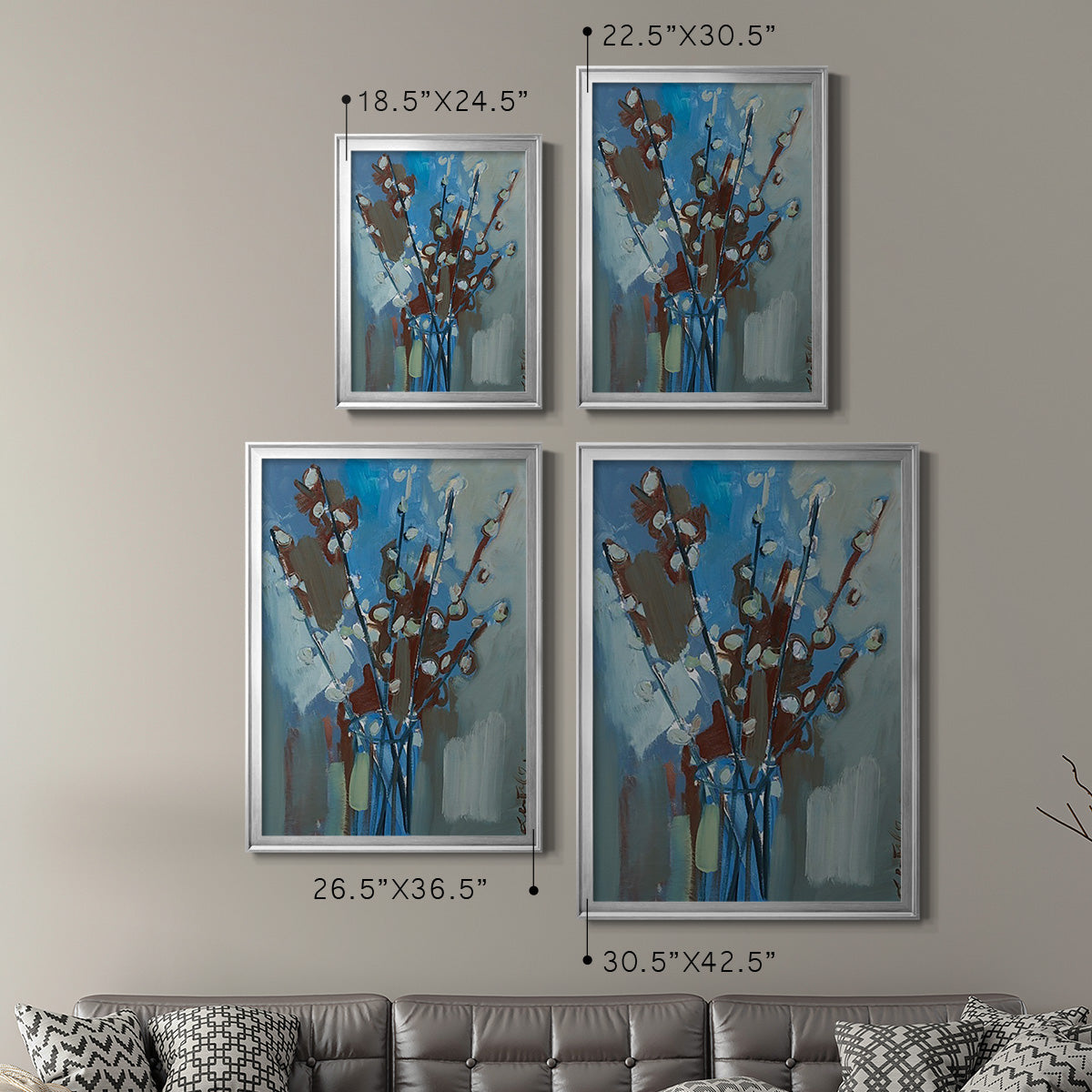 Winter Willow I - Modern Framed Canvas Print