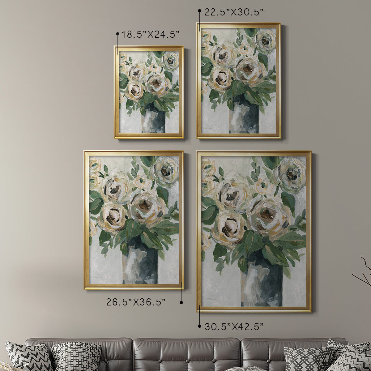 Floral Depth - Modern Framed Canvas Print