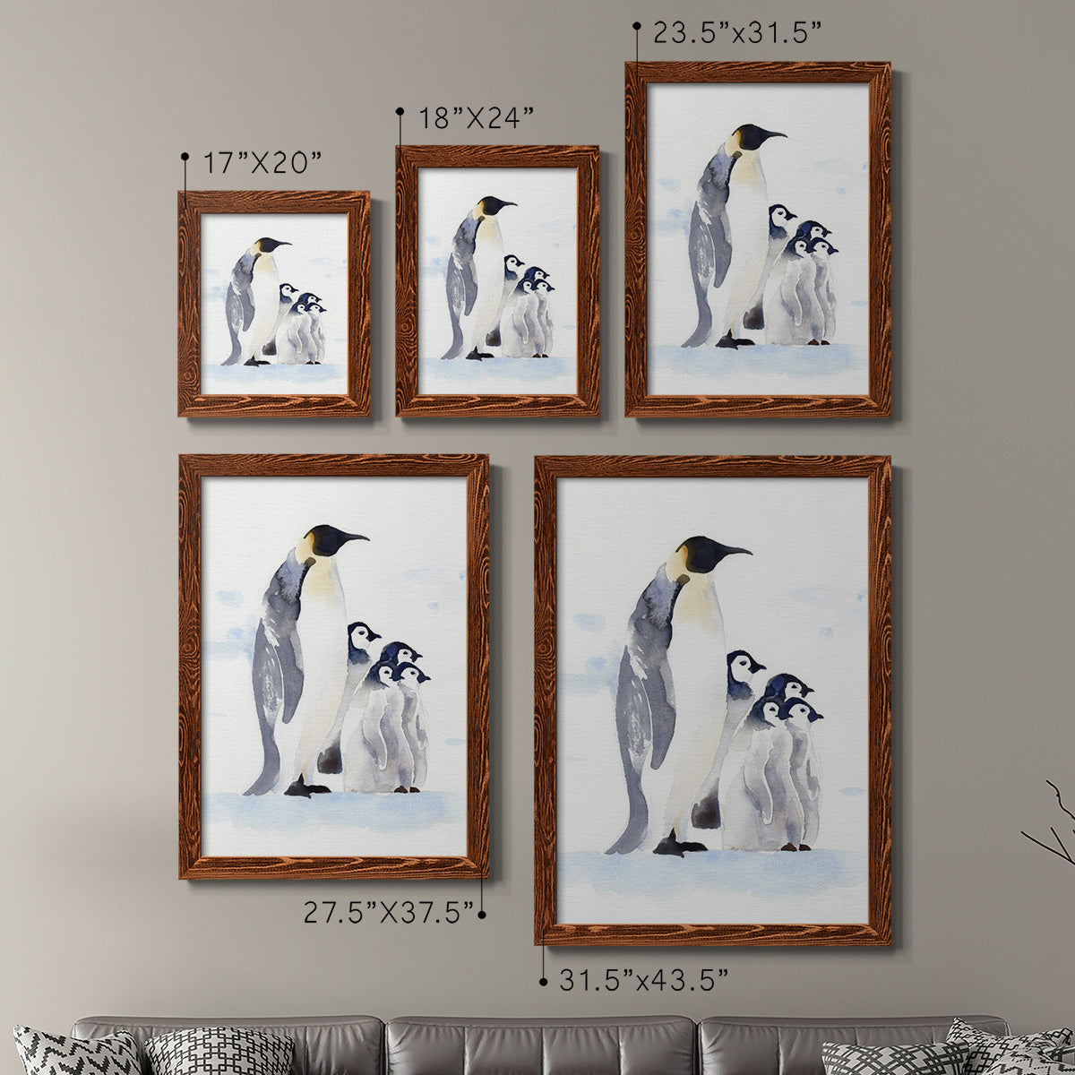 Emperor Penguins I - Premium Framed Canvas 2 Piece Set - Ready to Hang