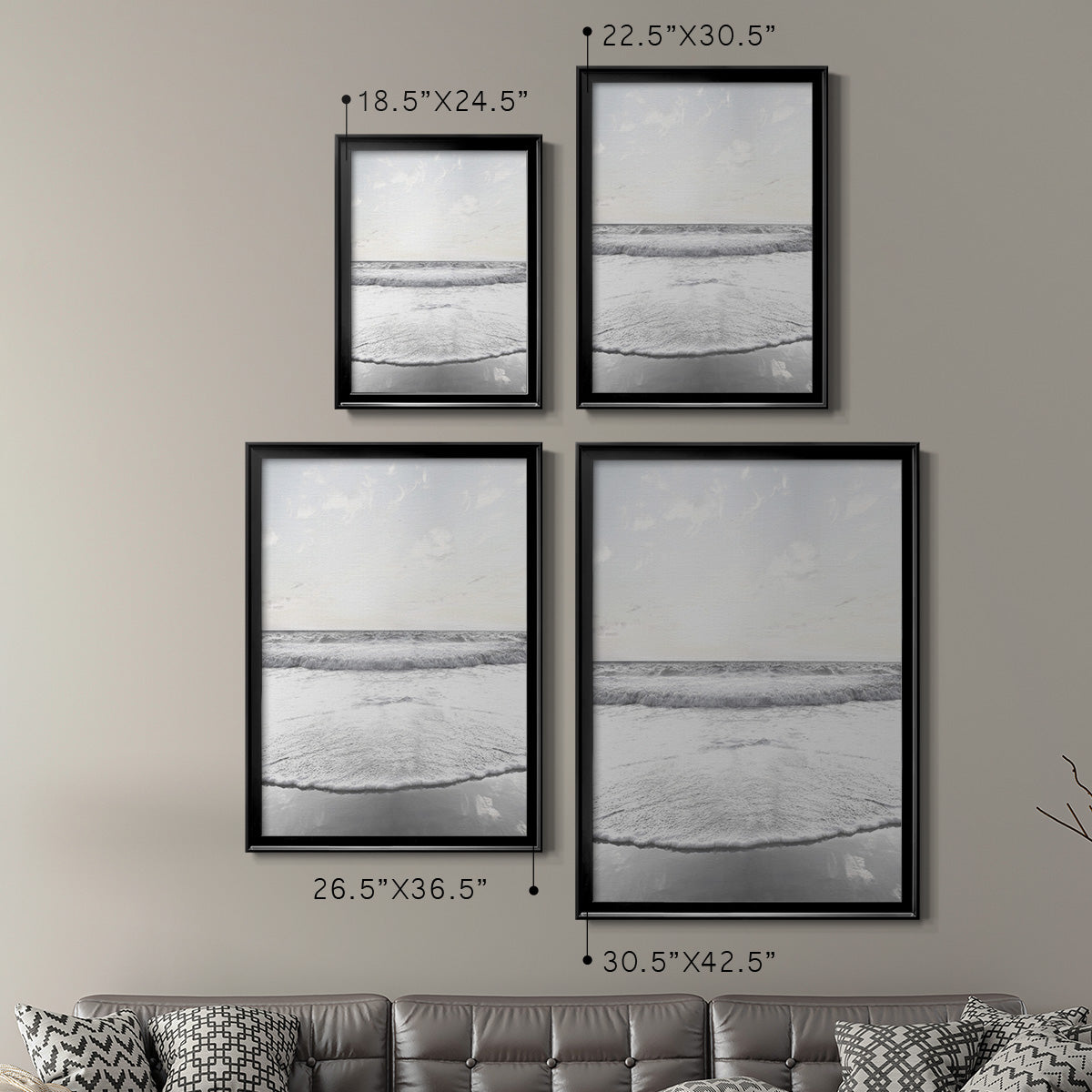 Serene Shore - Modern Framed Canvas Print