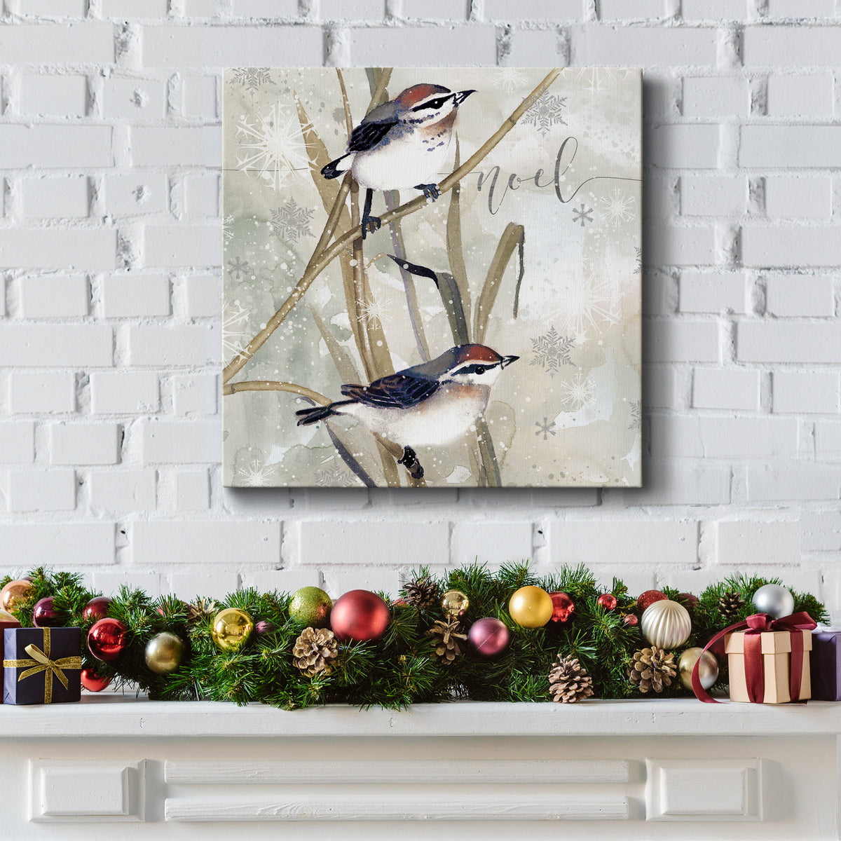 Winter Birds Noel-Premium Gallery Wrapped Canvas - Ready to Hang