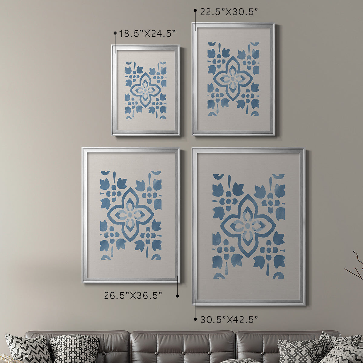 Monochrome Terra Mesa Tile I - Modern Framed Canvas Print