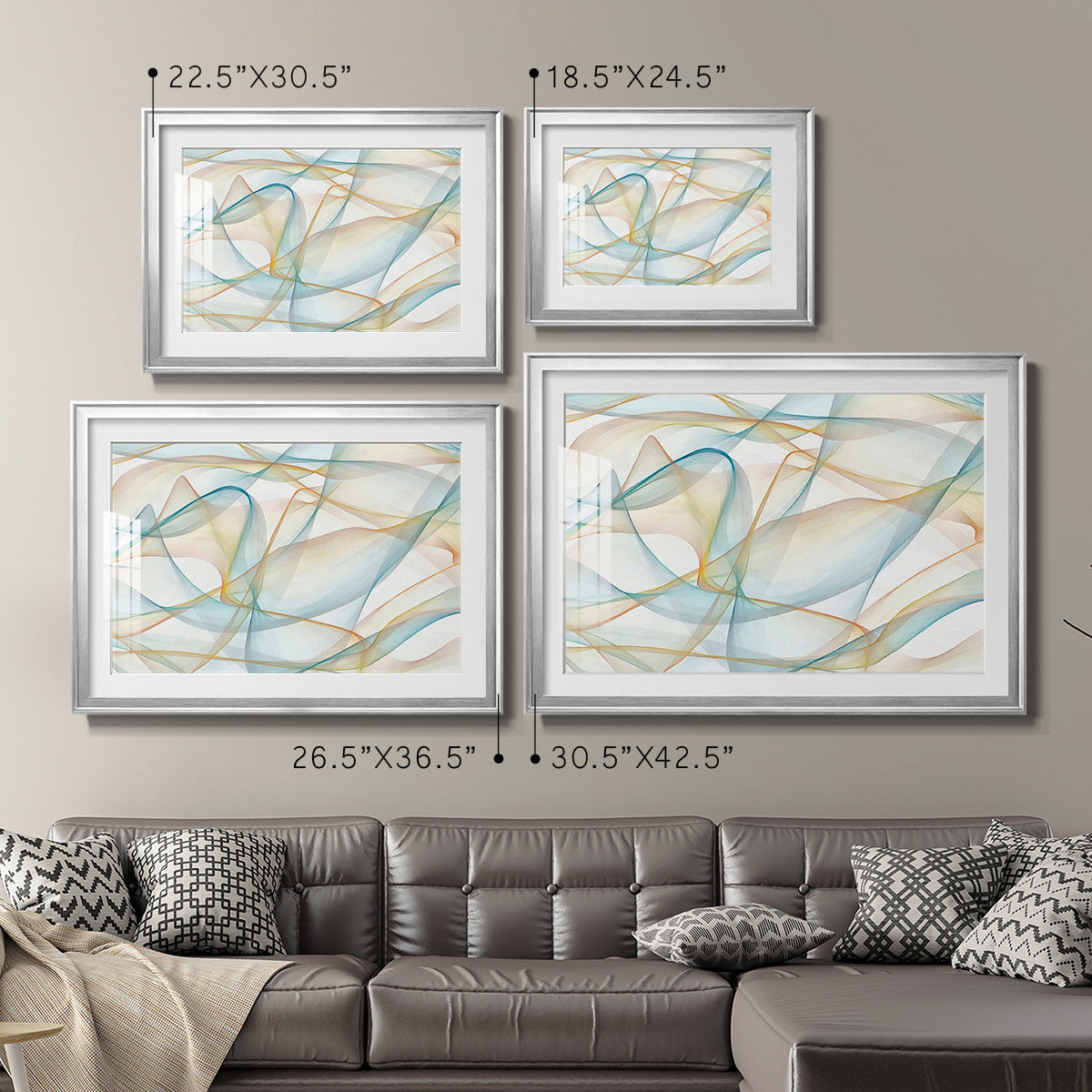Curves and Waves V - Modern Framed Art Print