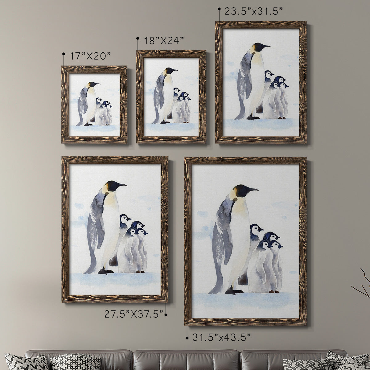 Emperor Penguins I - Premium Framed Canvas 2 Piece Set - Ready to Hang