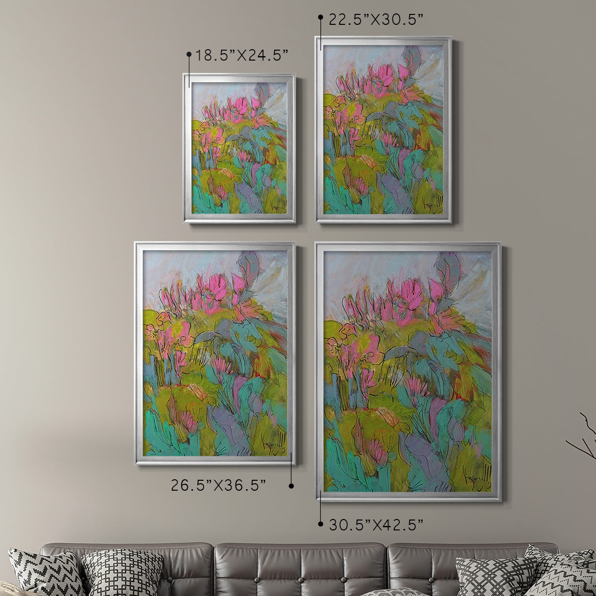 Rise and Bloom - Modern Framed Canvas Print