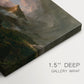 Canvas art print of an untamed wilderness landscape with scattered figures and primitive activity, highlighting texture and gallery-wrapped edges