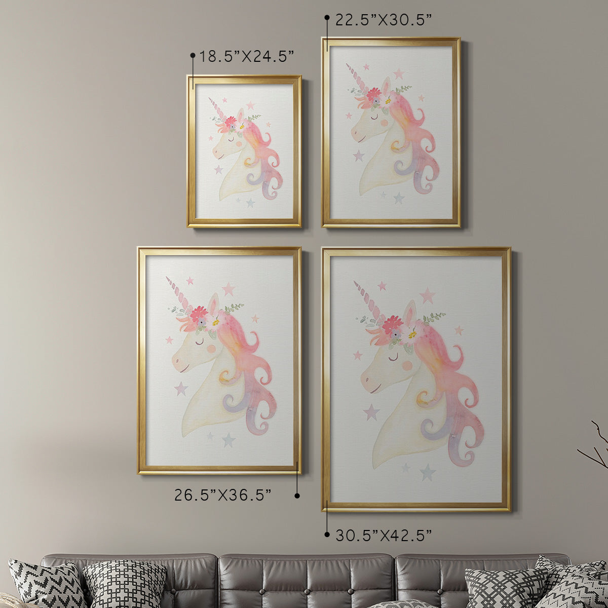 Sweet Unicorn I - Modern Framed Canvas Print