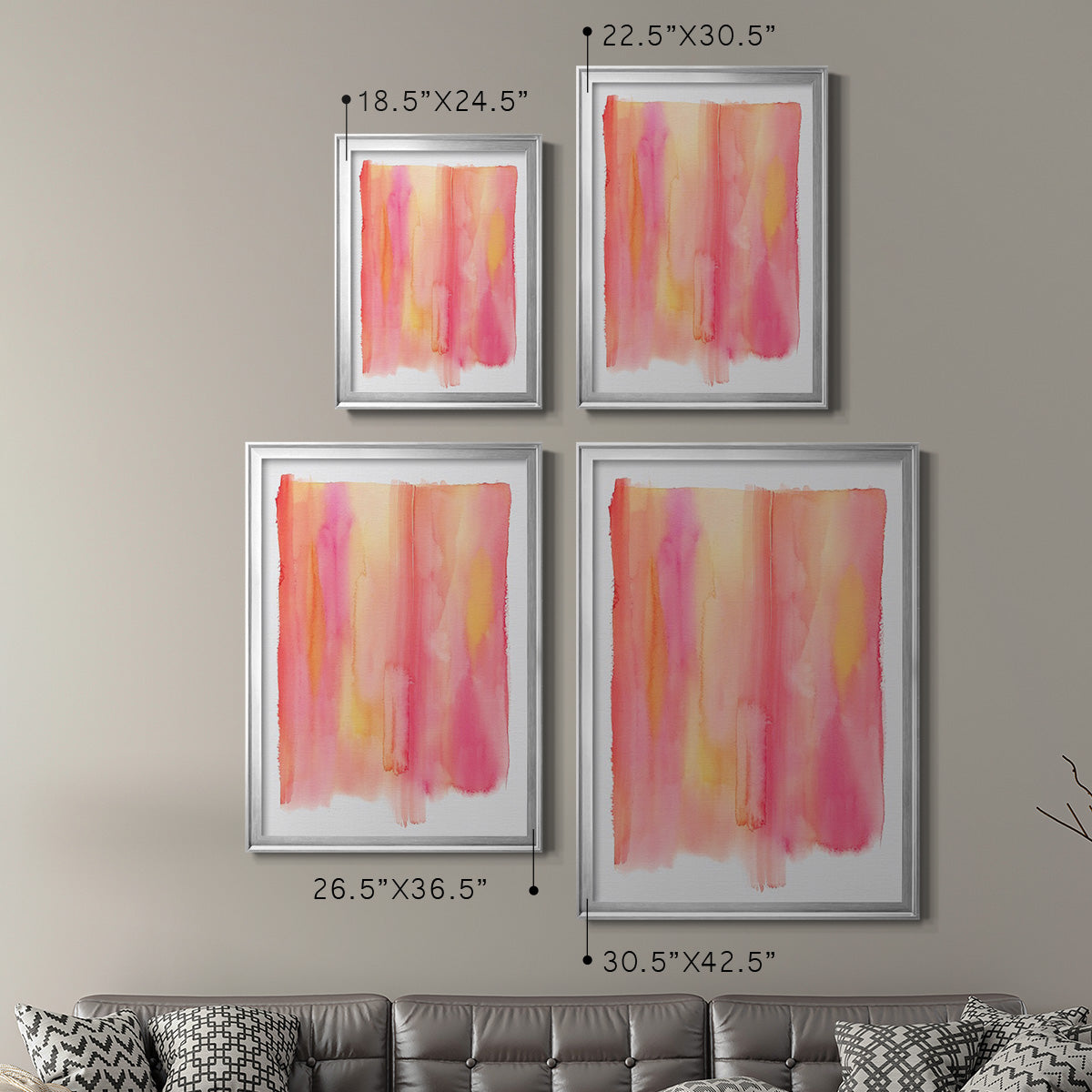 Summer Sherbet Wash II - Modern Framed Canvas Print