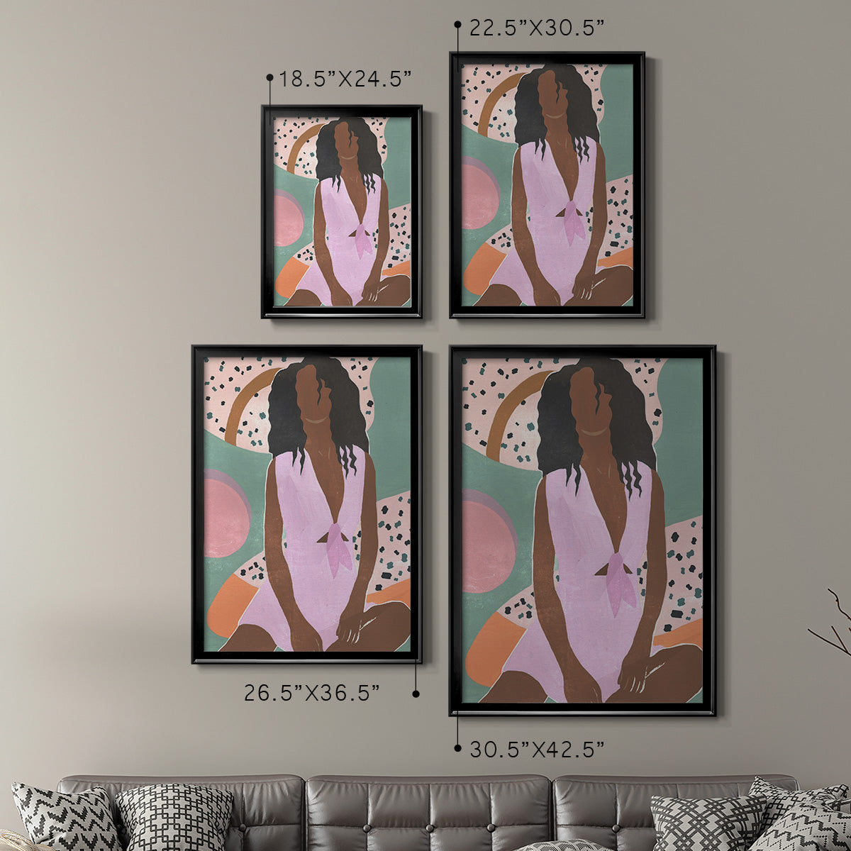 Curly Lady III - Modern Framed Canvas Print