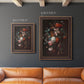 Classical floral still life painting by Jan van Huysum in an ornate bronzed mahogany wood frame shown in multiple vertical size options.
