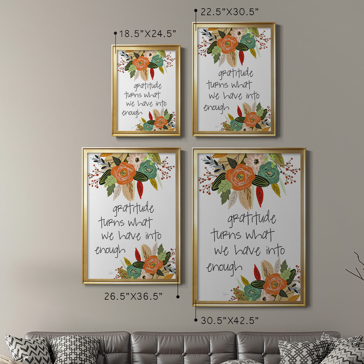 Illustrated Impressions II - Modern Framed Canvas Print