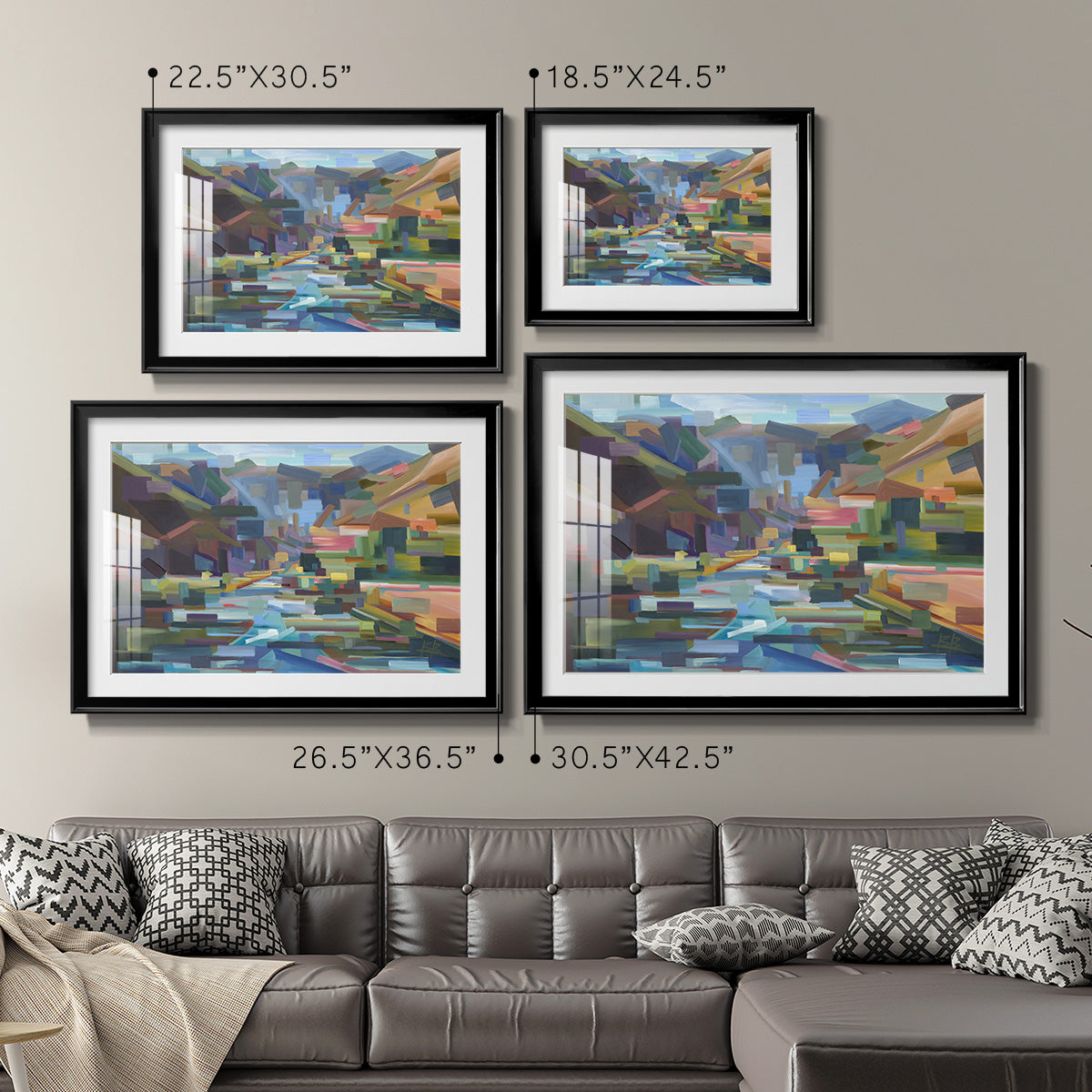 Pieces of Yakima Canyon - Modern Framed Art Print