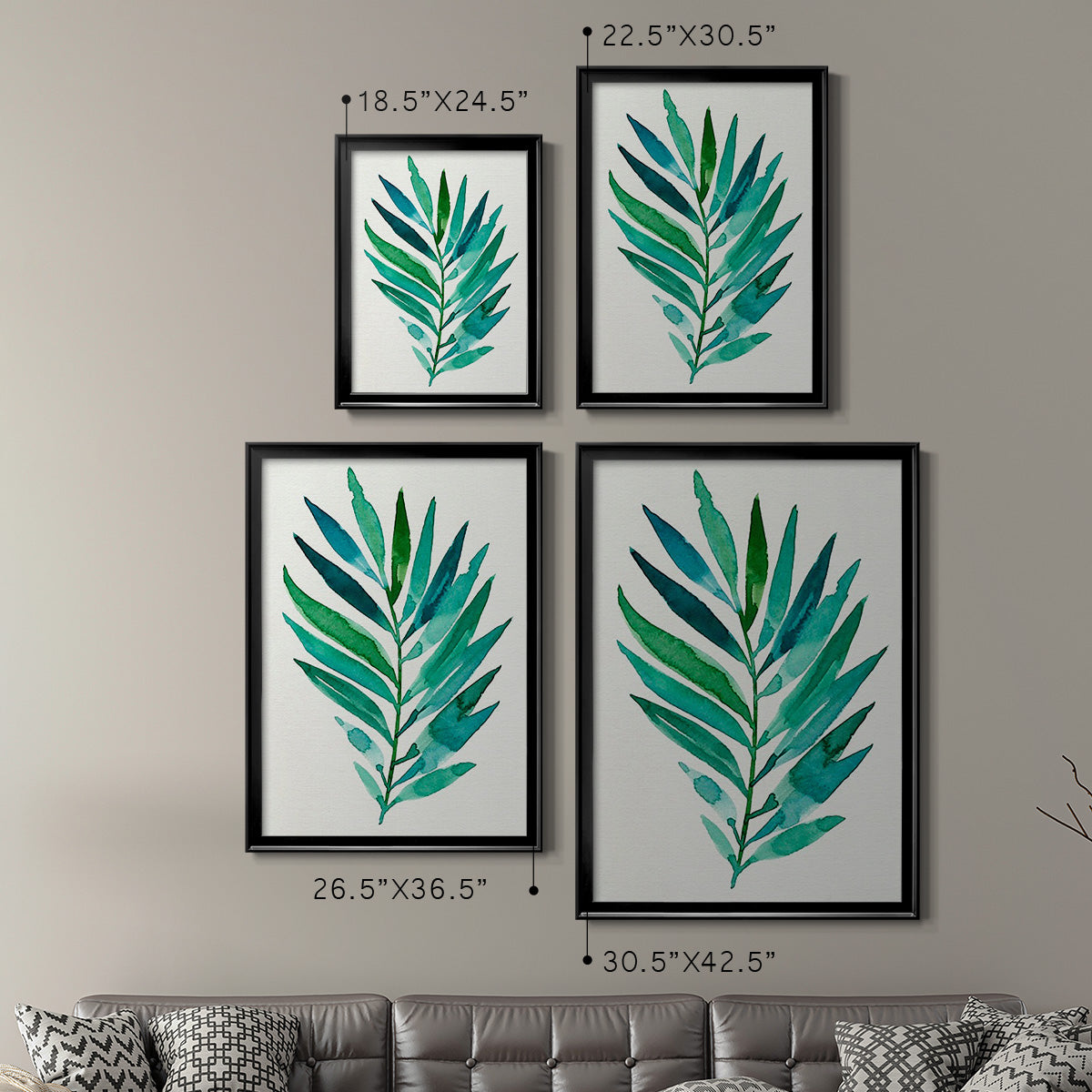 Palm Frond Flow I - Modern Framed Canvas Print