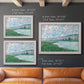 Impressionist river landscape at Vétheuil by Claude Monet in an ornate weathered white frame shown in multiple size options.