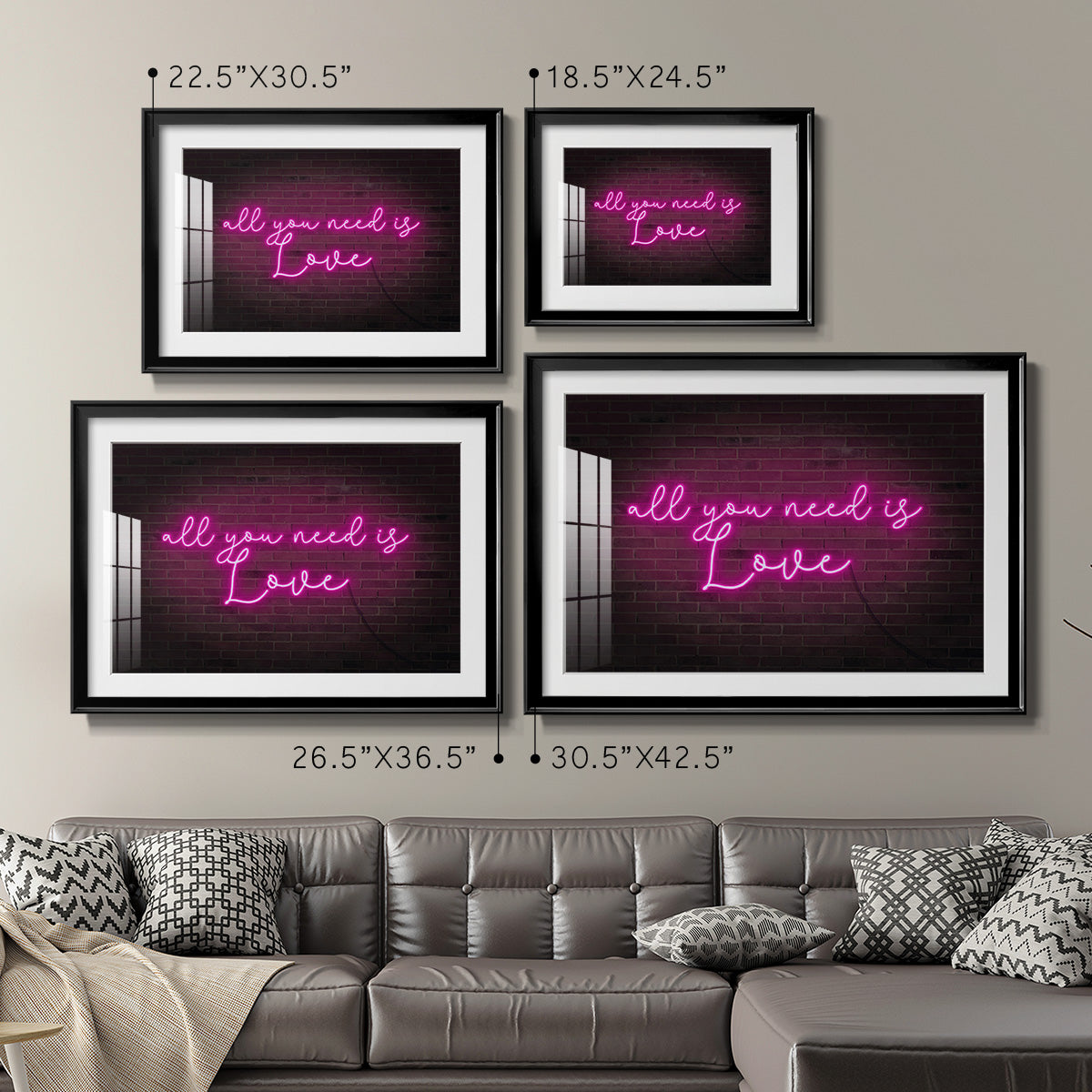 Neon Love I - Modern Framed Art Print