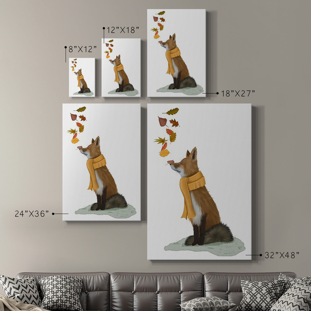 Fox Leaves on Nose - Canvas Art Print