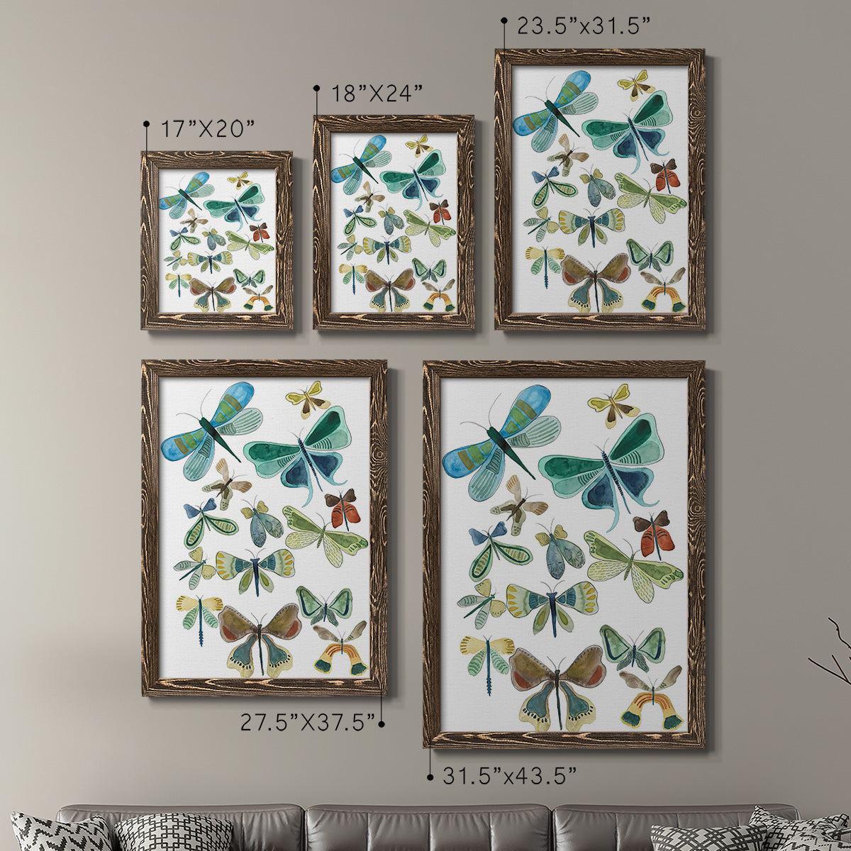 Wings Galore I - Premium Framed Canvas 2 Piece Set - Ready to Hang