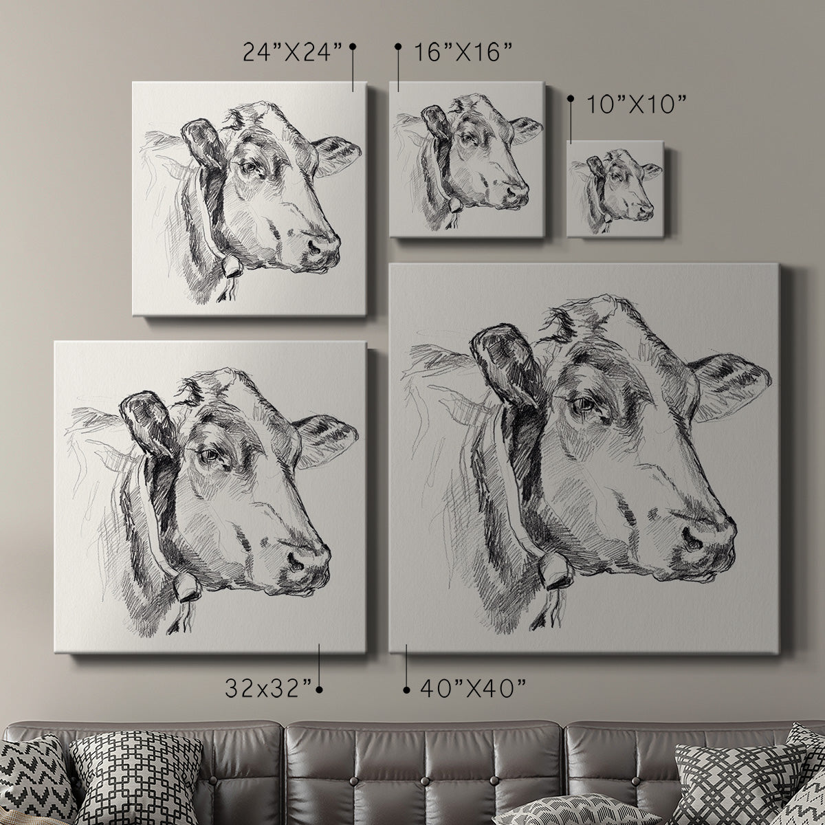 Holstein Portrait Sketch I - Canvas Art Print