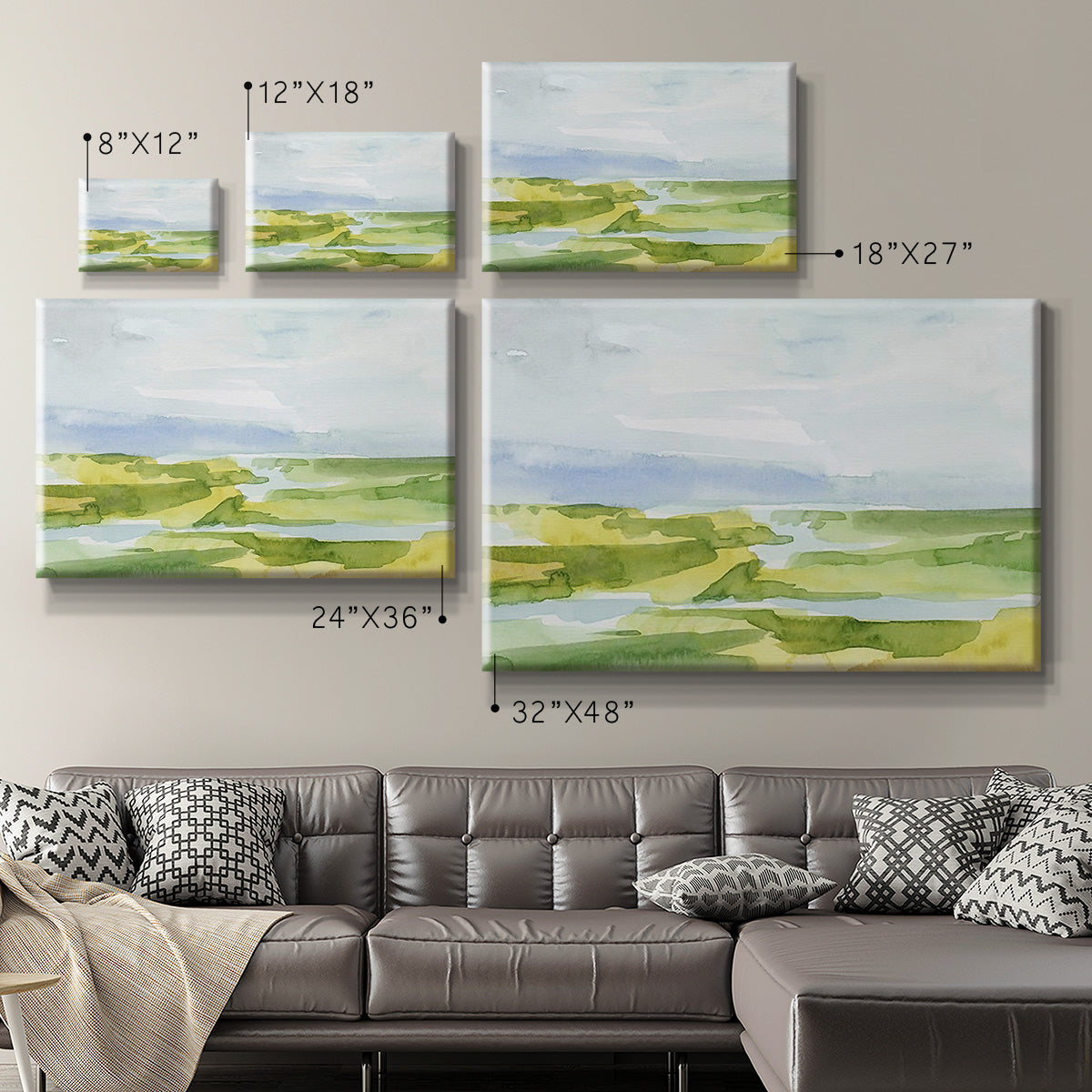 Watery Lowlands III Premium Gallery Wrapped Canvas - Ready to Hang