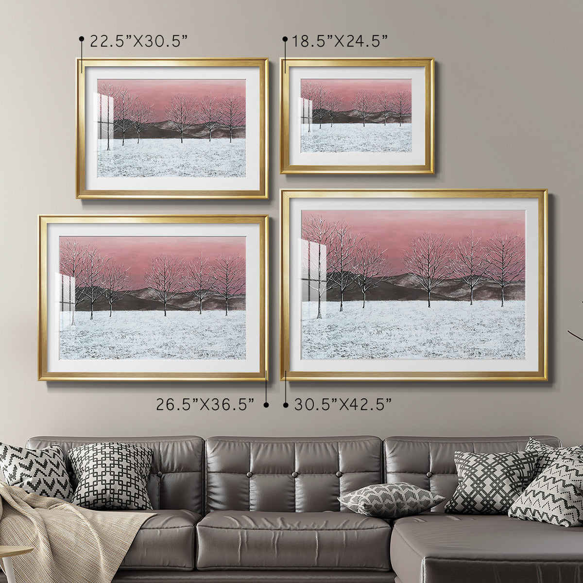 Sunset Snowfall I Premium Framed Print - Ready to Hang