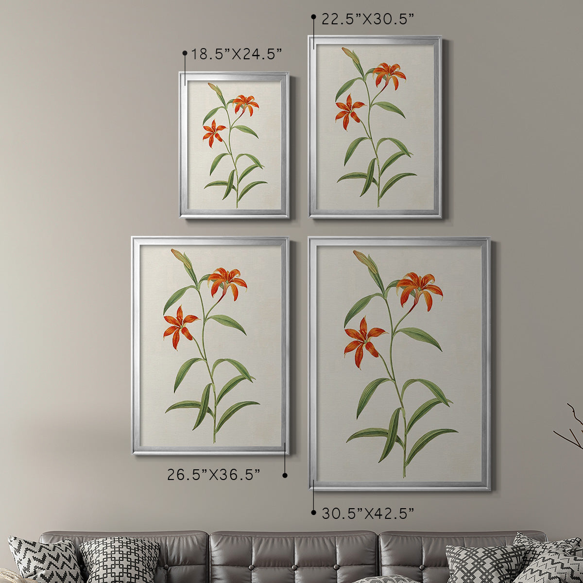 Flowers of the Seasons III - Modern Framed Canvas Print